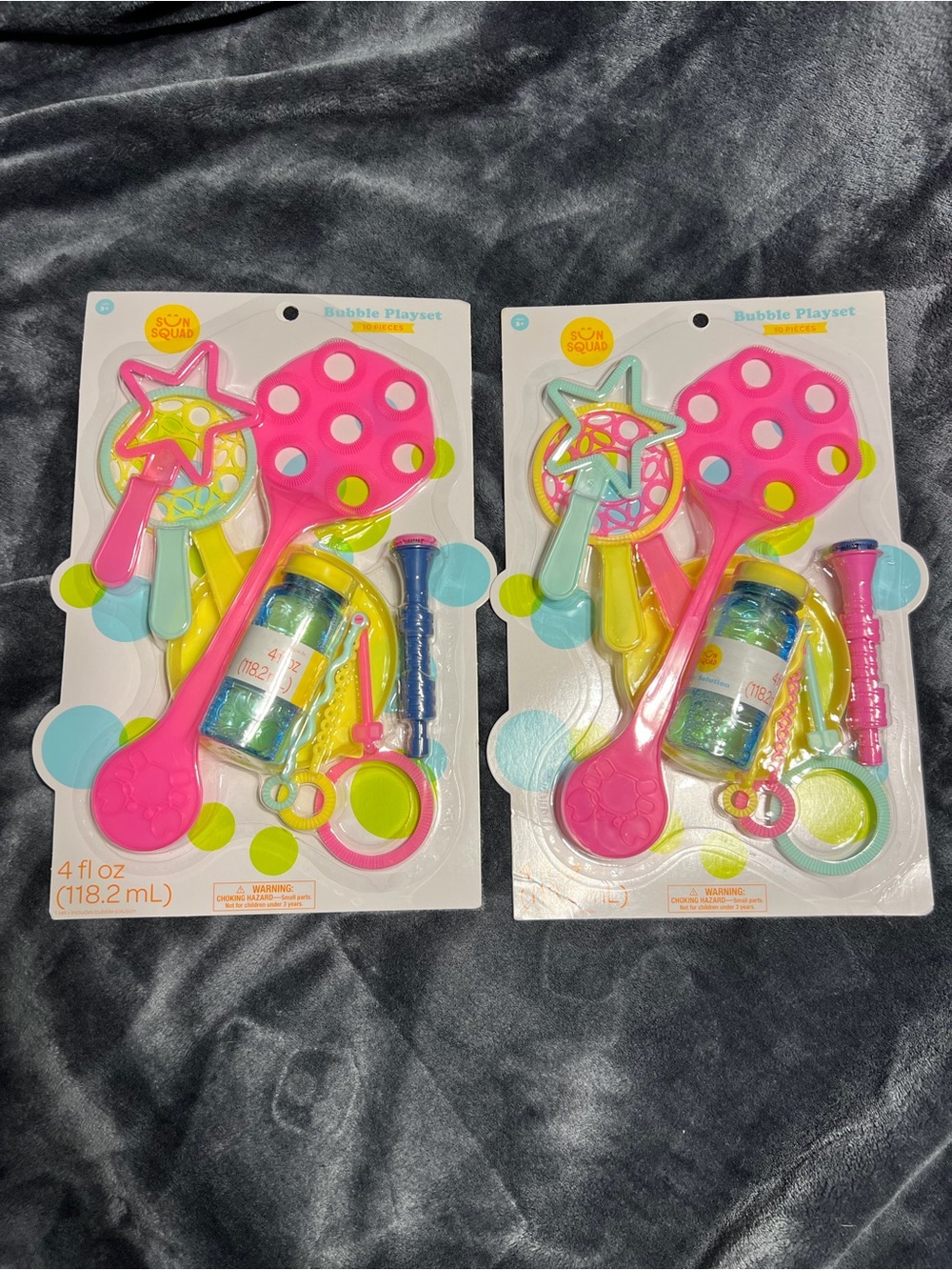 Sun Squad Bubble Playset Lot of 2, 10 Pieces Each Set, 2 Sets 20 Pieces Total